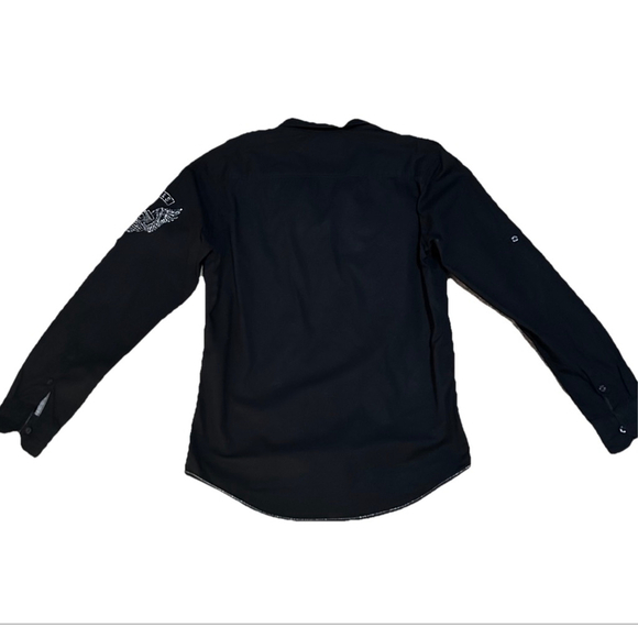 Men's M.E.C.&S Black & Grey Medium Casual Button Down Shirt - Picture 6 of 7